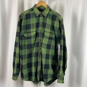 Field & Stream XL Tall Vintage Grunge Barn Chore Plaid Shacket Shirt Sweashirt